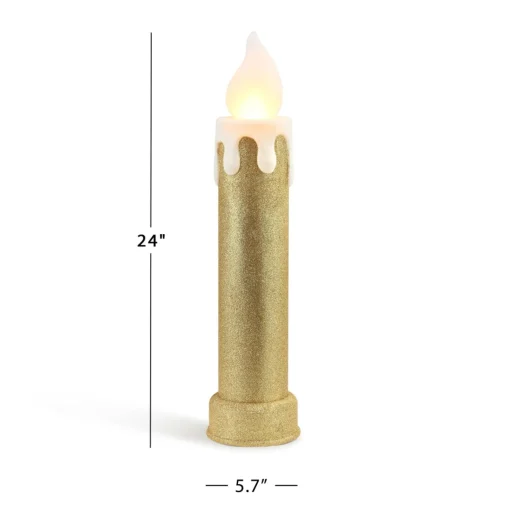 Best Sale 24" Set Of 2 Blow Mold Candles - Gold Blow Molds