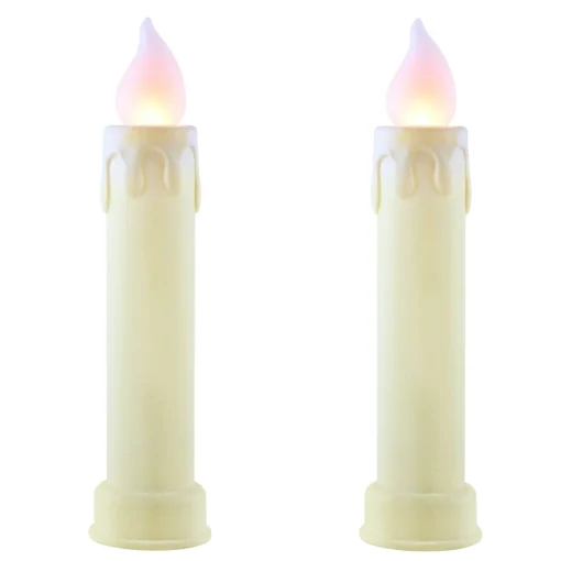 Best Sale 24" Set Of 2 Blow Mold Candles - Ivory Blow Molds