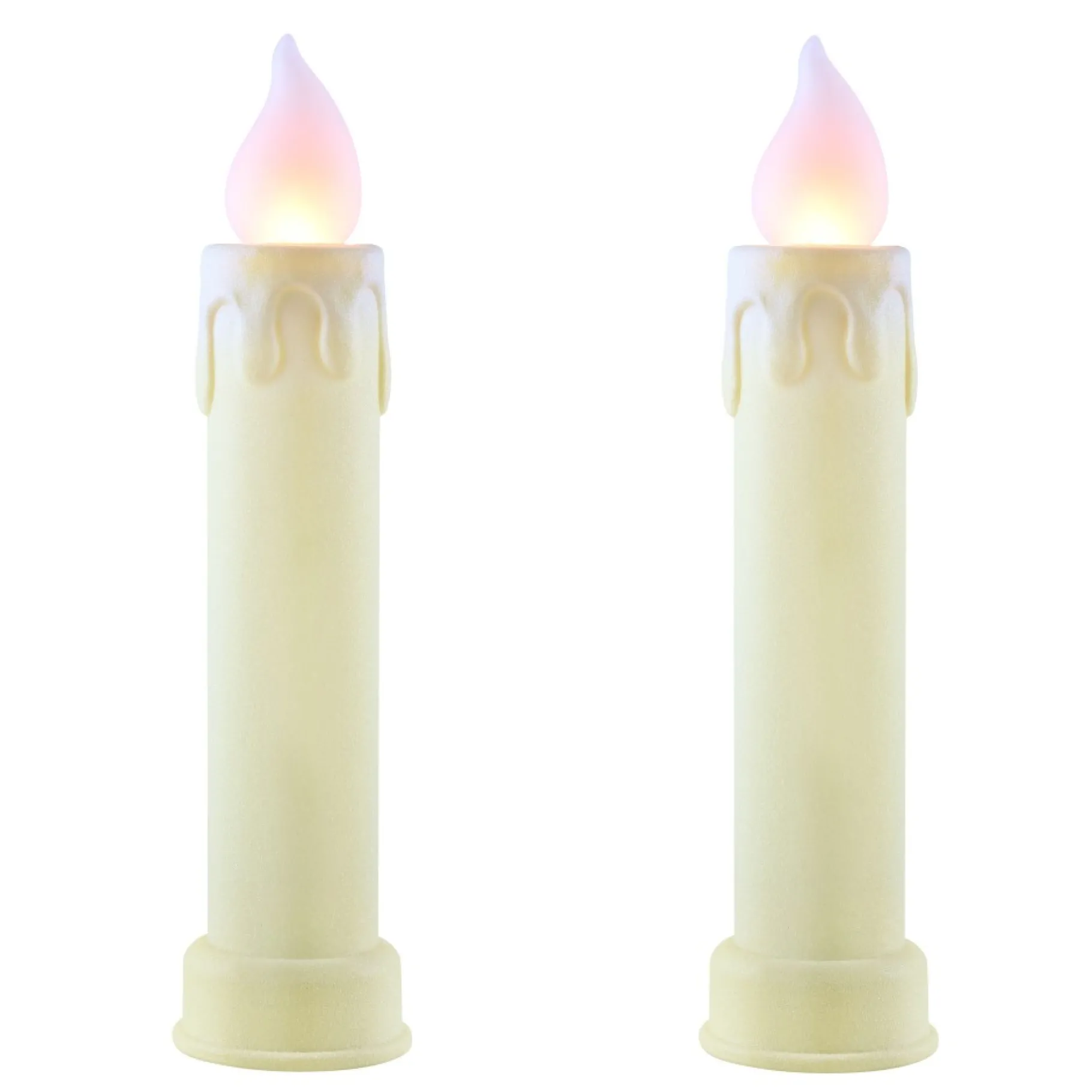 Best Sale 24" Set Of 2 Blow Mold Candles - Ivory Blow Molds