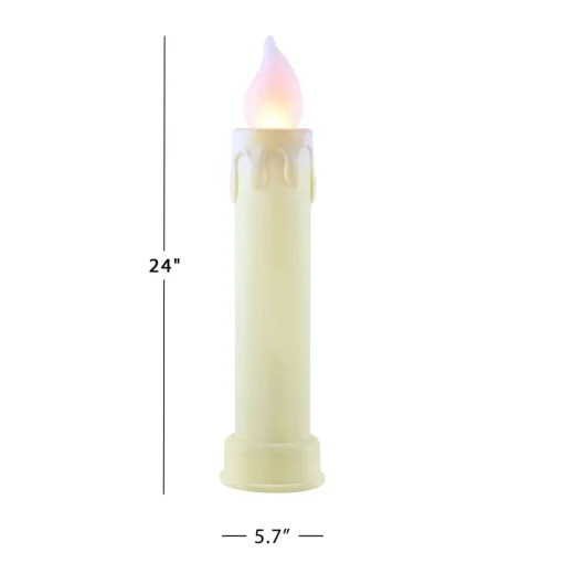 Best Sale 24" Set Of 2 Blow Mold Candles - Ivory Blow Molds