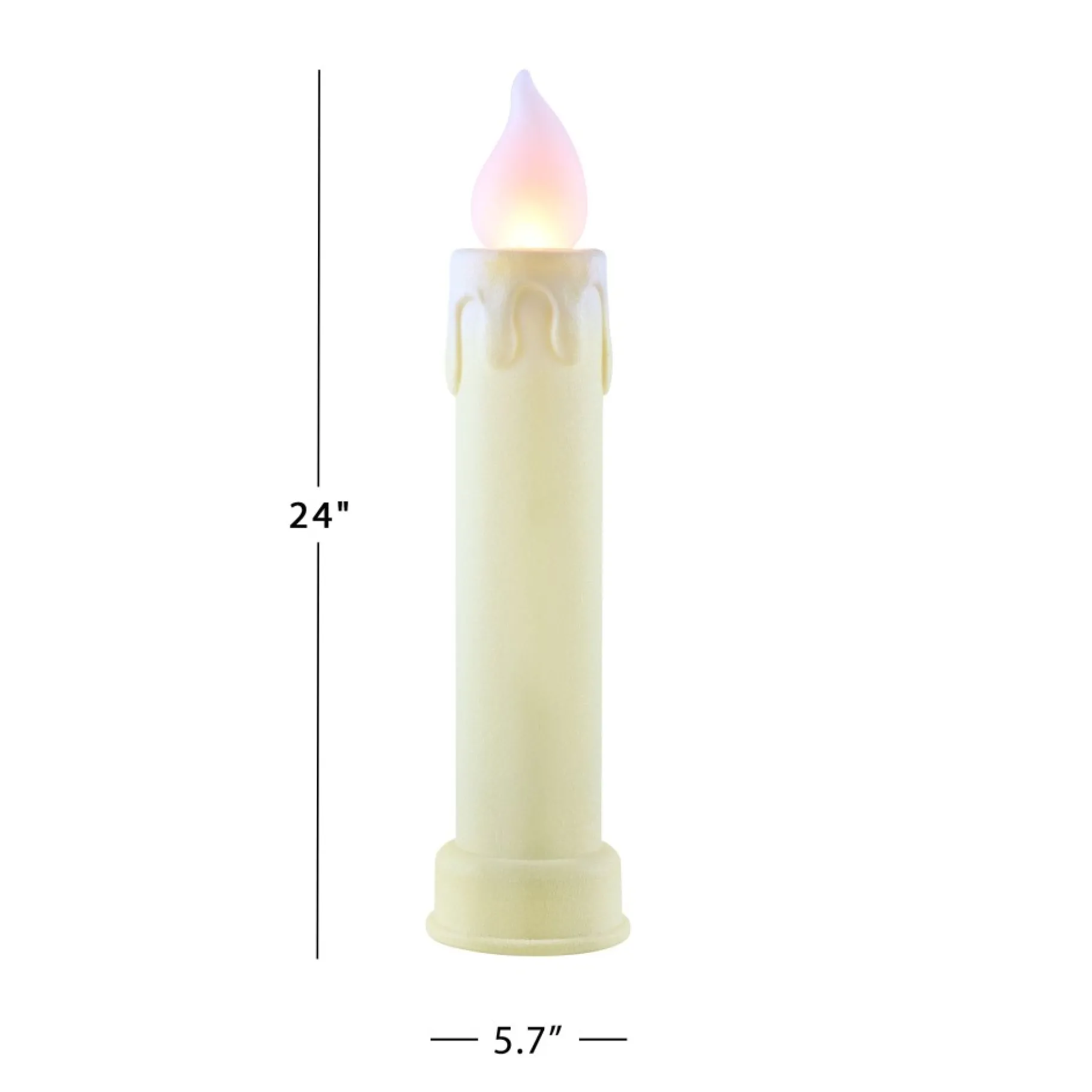 Best Sale 24" Set Of 2 Blow Mold Candles - Ivory Blow Molds