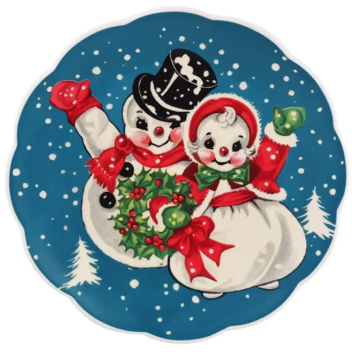 Fashion 8.5" Set Of 4 Nostalgic Ceramic Plates Plates & Platters
