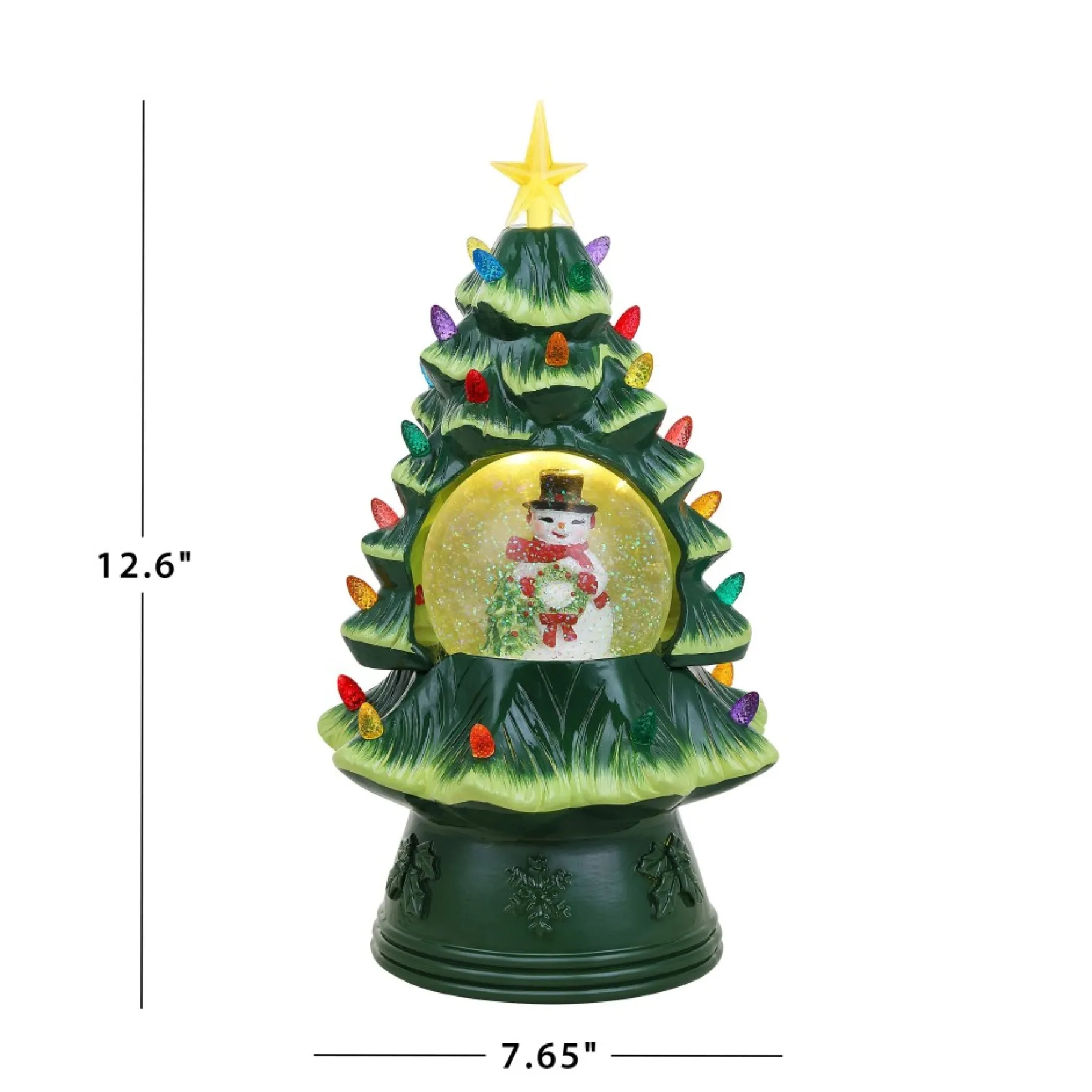 Cheap 12.5" Snow Globe Nostalgic Tree - Snowman Character Trees