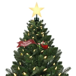 Hot Animated Elves Sleigh Tree Topper With Banner Tree Toppers