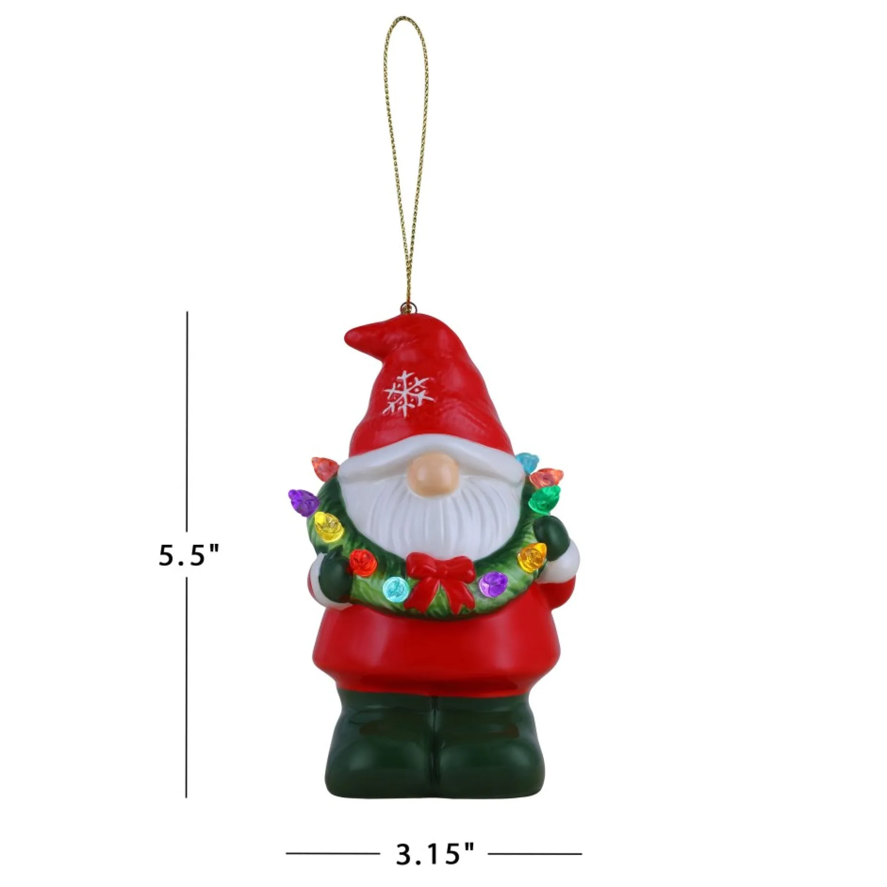 Best Mini Nostalgic Ceramic Figure - Gnome With Wreath Ornaments