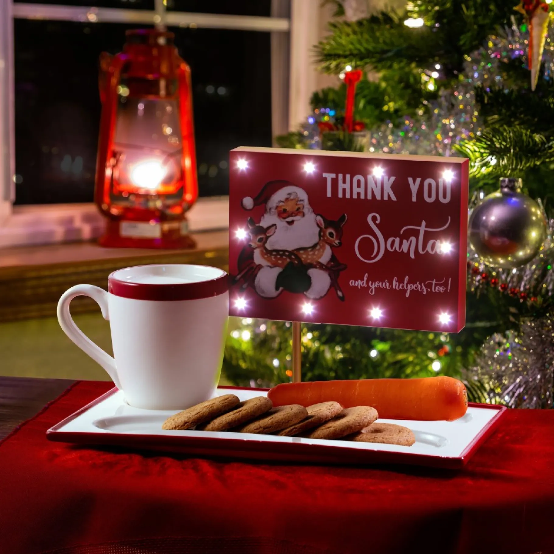 Flash Sale Night Before Christmas Milk And Cookies Serving Set Plates & Platters