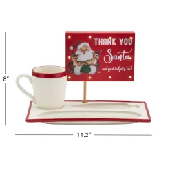 Flash Sale Night Before Christmas Milk And Cookies Serving Set Plates & Platters