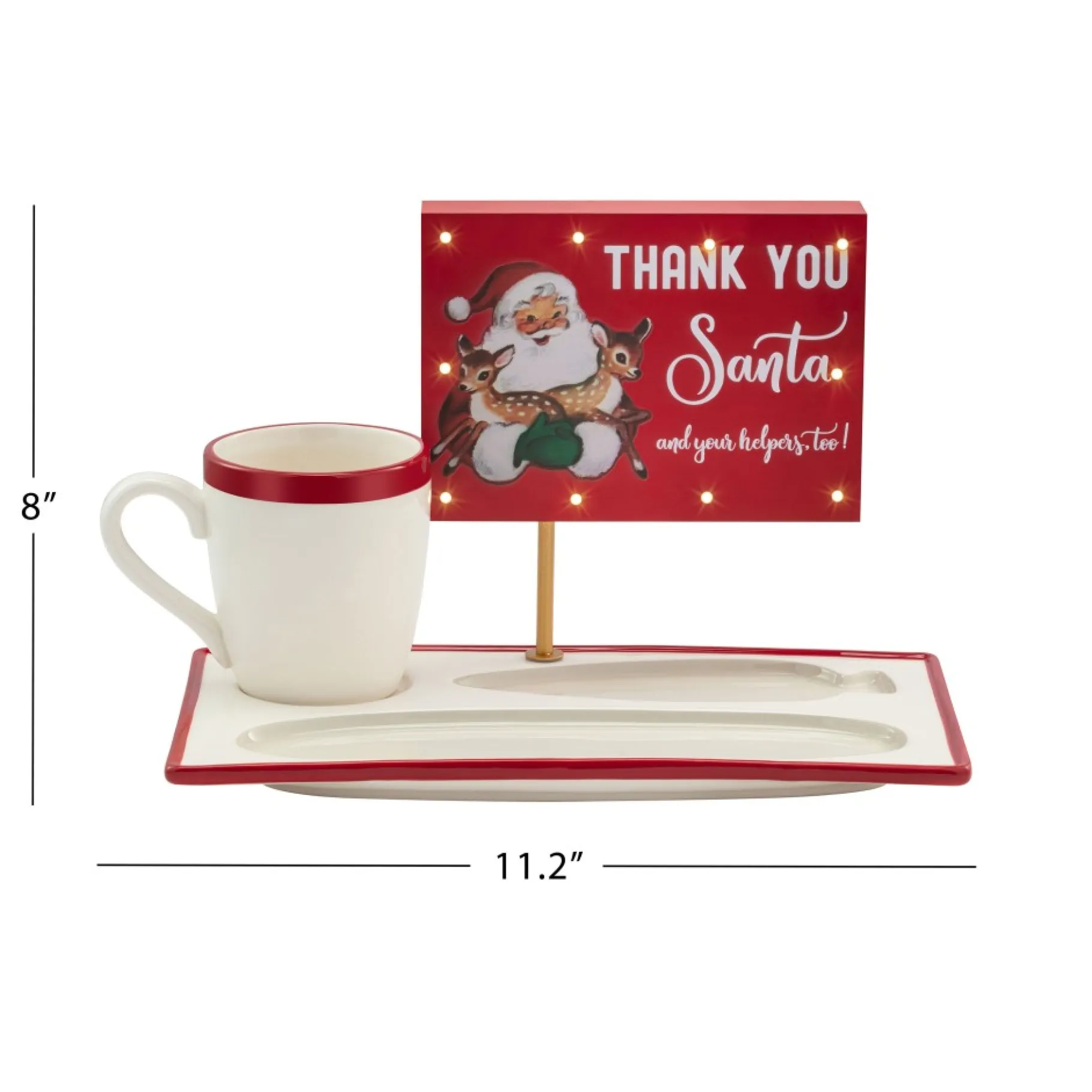 Flash Sale Night Before Christmas Milk And Cookies Serving Set Plates & Platters