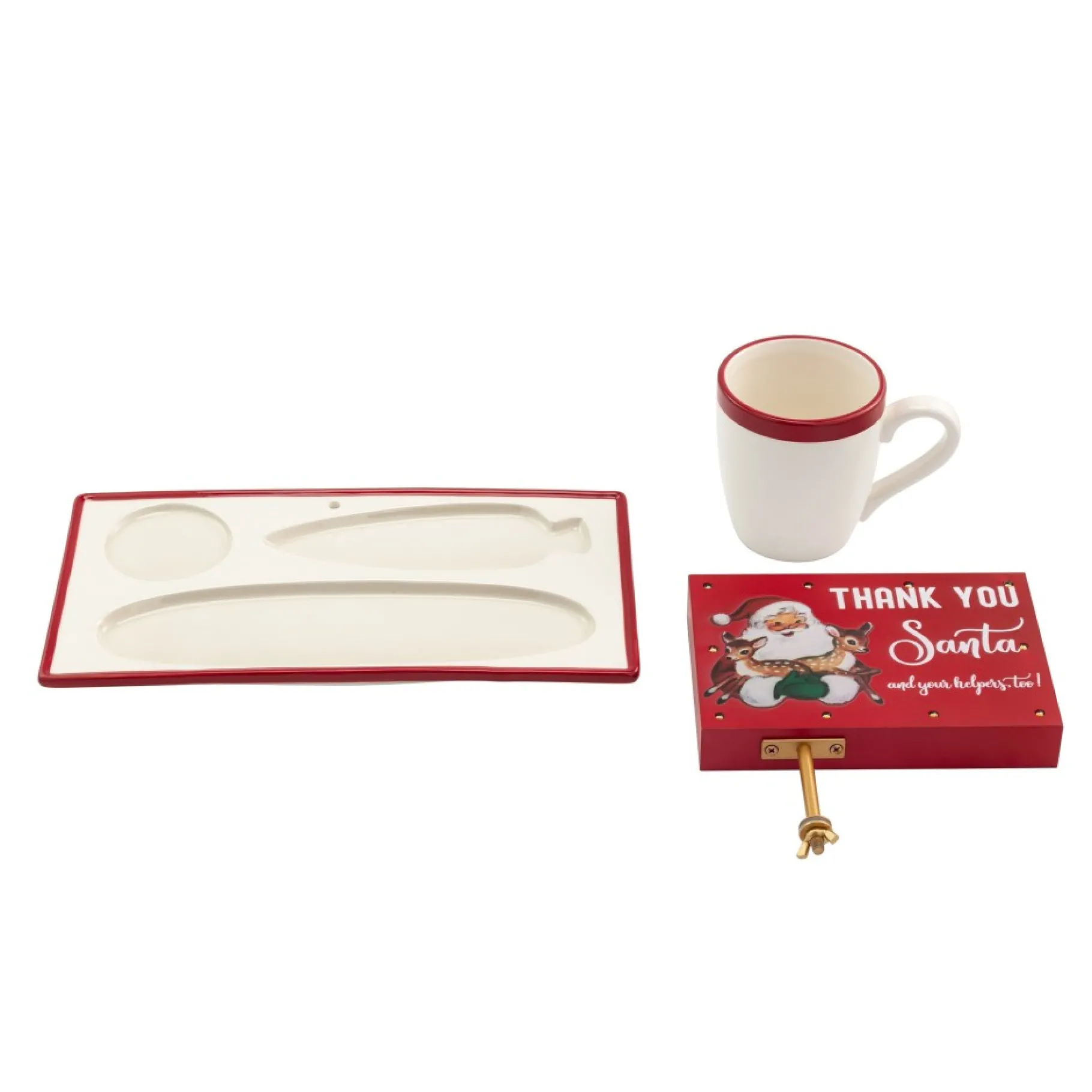 Flash Sale Night Before Christmas Milk And Cookies Serving Set Plates & Platters