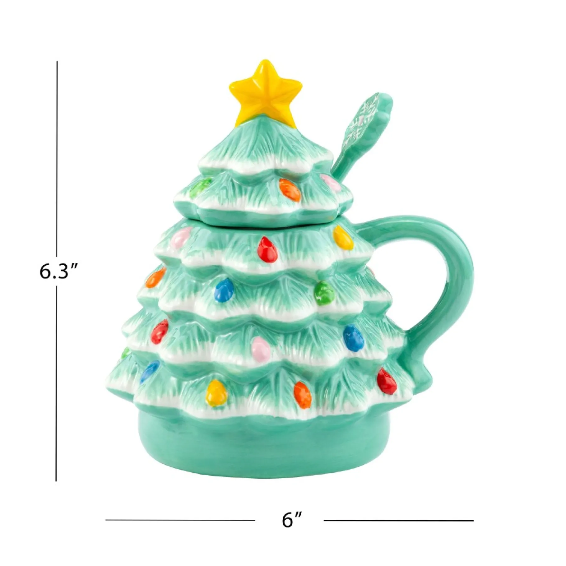 Shop Nostalgic Ceramic Tree Lidded Mug With Spoon - Seafoam Mugs