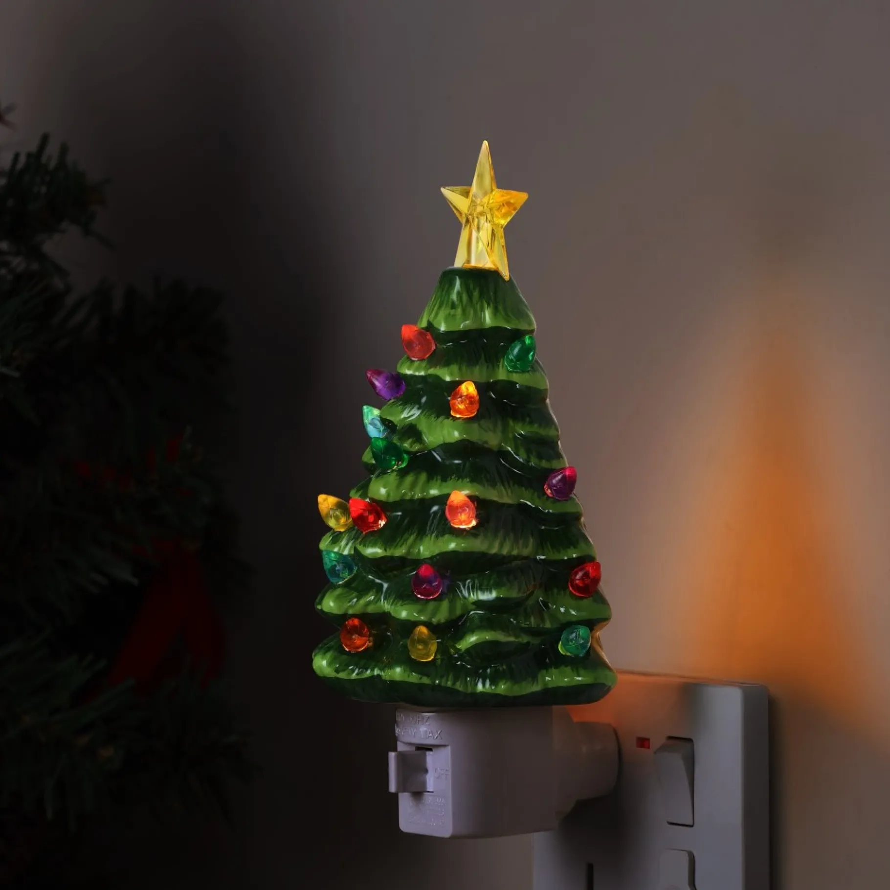 Clearance Nostalgic Ceramic Tree Nightlight - Green Night Lights