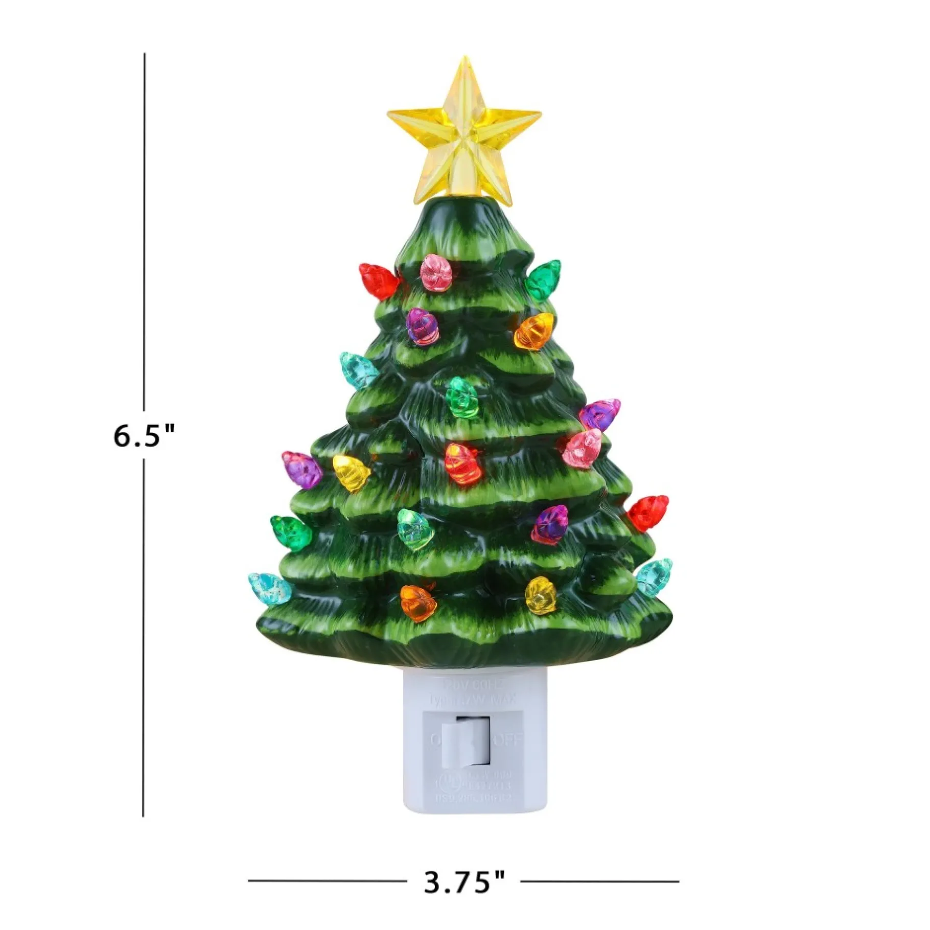 Clearance Nostalgic Ceramic Tree Nightlight - Green Night Lights