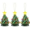 Discount Set Of 3 Nostalgic Ceramic Tree Ornaments - Green Ornaments