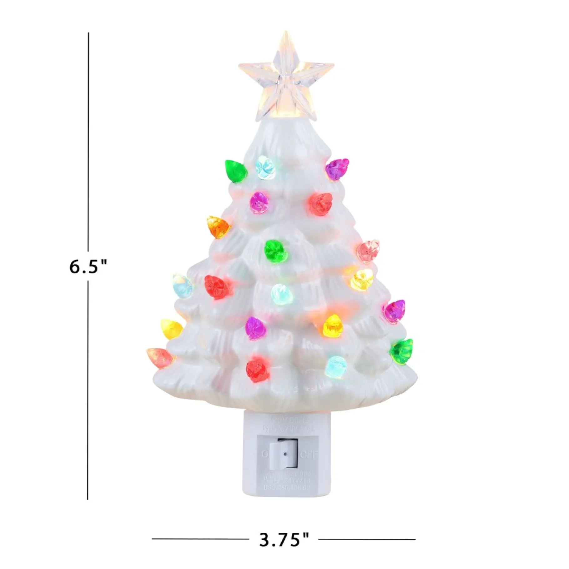 Cheap Set Of 2 Nostalgic Ceramic Tree Nightlights - White Night Lights