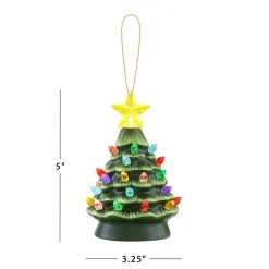 Best Set Of 3 Nostalgic Ceramic Tree Ornaments - Green Green Ceramic Trees